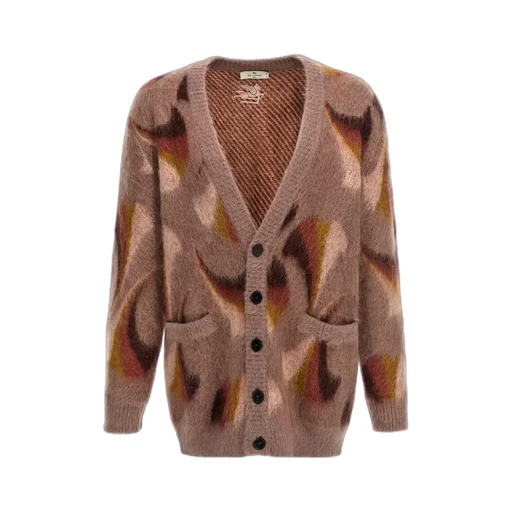 Button-Up Jacquard Knitted Cardigan