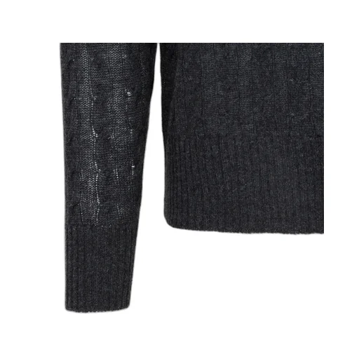 Logo Embroidered Roll-Neck Cable-Knitted Jumper