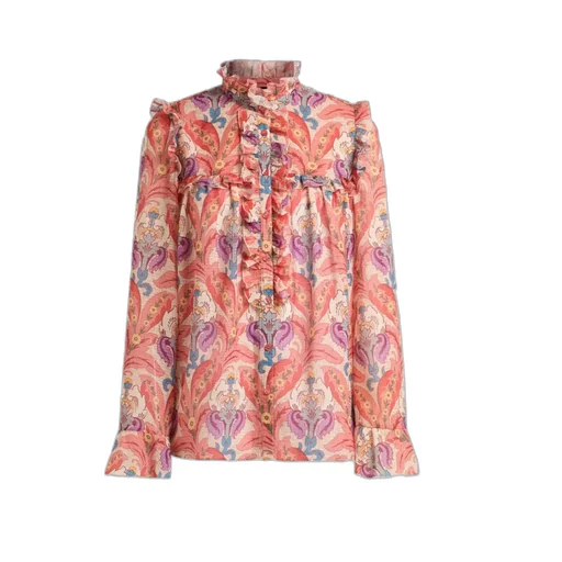 Floral Printed Ruffled Shirt