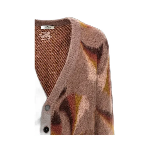Button-Up Jacquard Knitted Cardigan
