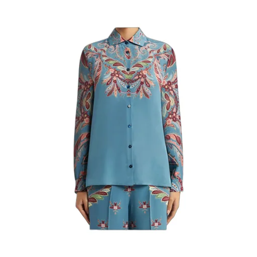 Silk Shirt With Placed Print