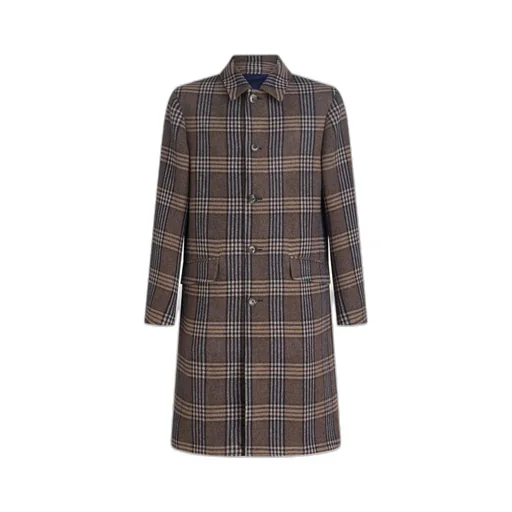 Buttoned Plaid Coat