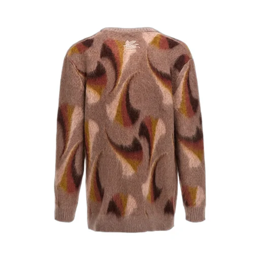 Button-Up Jacquard Knitted Cardigan
