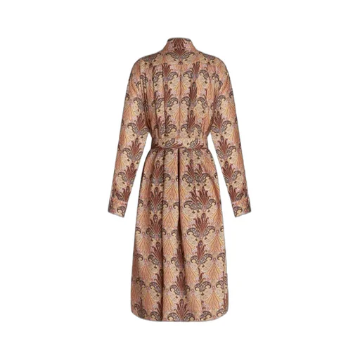 Paisley-Printed Long-Sleeved Shirt Dress