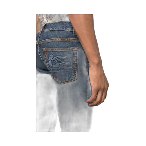 Jeans With Pegaso Embroidery On Rear