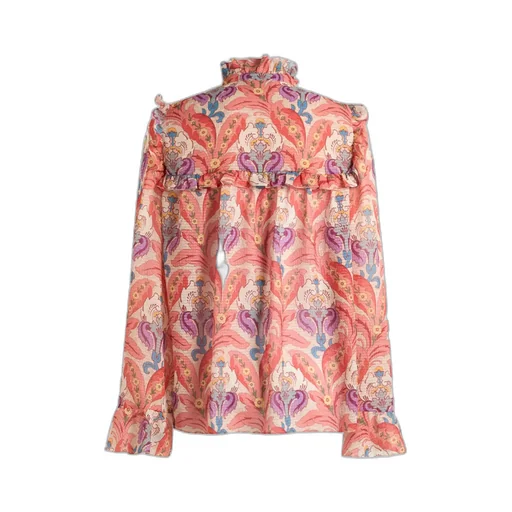 Floral Printed Ruffled Shirt