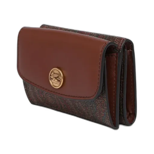 Paisley-Jacquard Foldover Top Wallet