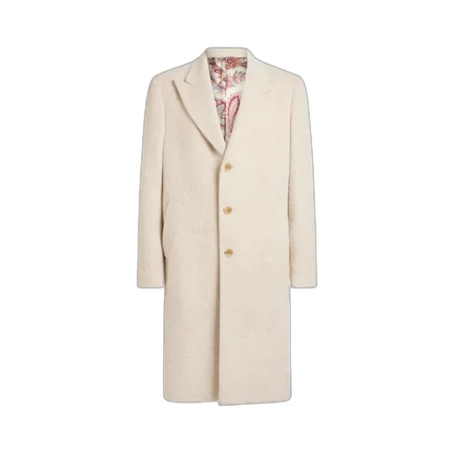 Wool-Blend Jacquard Coat