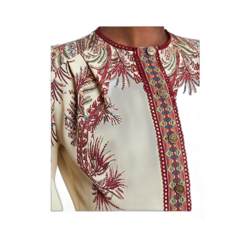Sable Dress With Placed Print