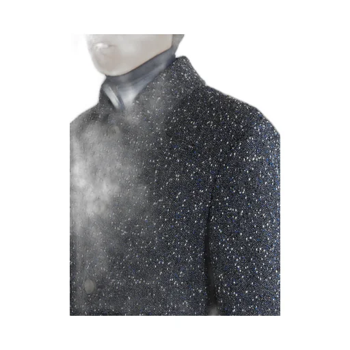 Wool Coat With Knopped Fabric