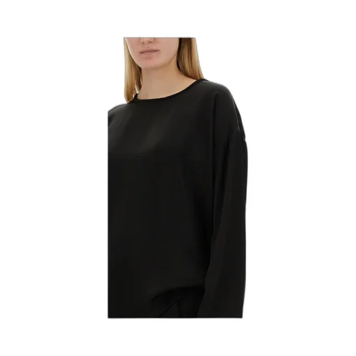 Long-Sleeve Satin Blouse