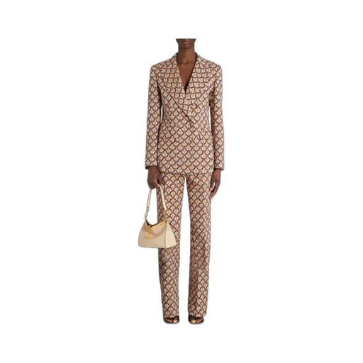 Pattern Jacquard Double-Breasted Jacket