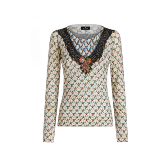 All-Over Floral Printed Knitted Top