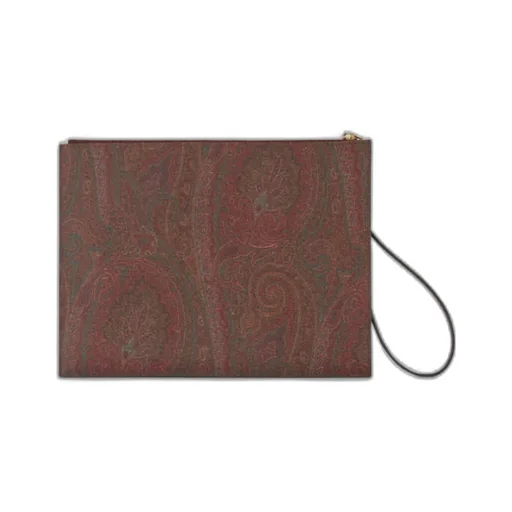 Logo-Embroidered Paisley-Printed Zipped Pouch