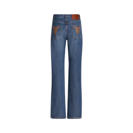Floral Embroidered Bootcut Jeans