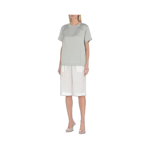 Crewneck Embellished Satin T-Shirt