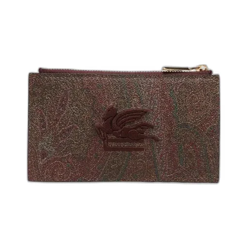 Logo Embroidered Zipped Wallet