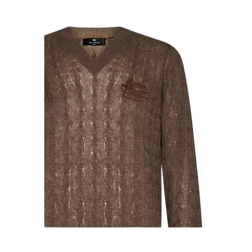 Logo-Embroidered V-Neck Knitted Jumper
