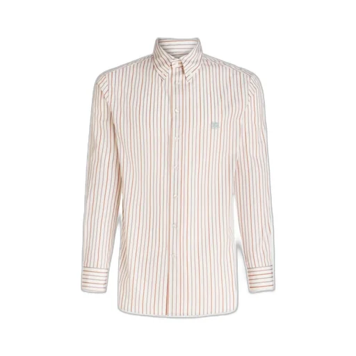 Logo Embroidered Striped Long-Sleeved Shirt