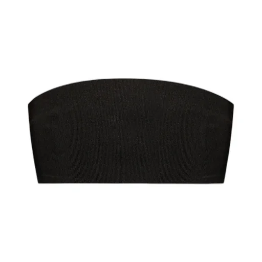 Ribbed Strapless Cropped Bandeau Top