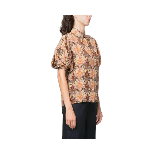 Paisley Printed Puff Sleeved Shirt