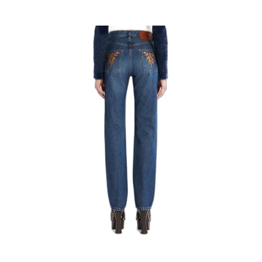 Floral Embroidered Bootcut Jeans