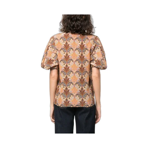 Paisley Printed Puff Sleeved Shirt