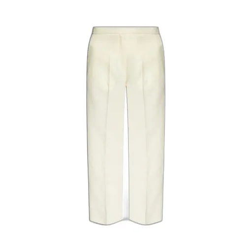 High-Waist Linen Blend Trousers