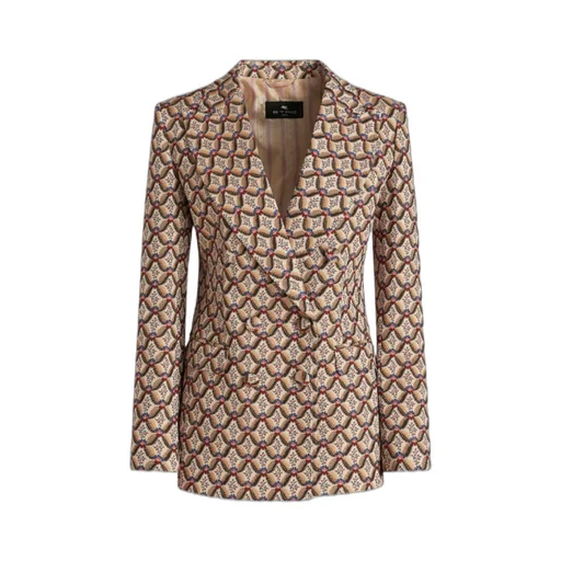 Pattern Jacquard Double-Breasted Jacket