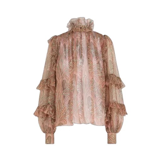 Semi Sheer Ruffled Blouse