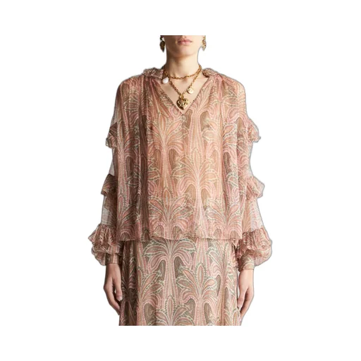 Semi Sheer Ruffled Blouse