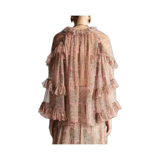 Semi Sheer Ruffled Blouse