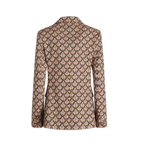 Pattern Jacquard Double-Breasted Jacket