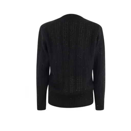 Sequin-Embellished V-Neck Cardigan