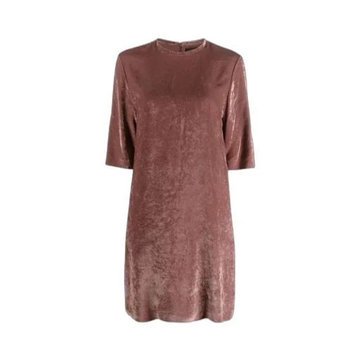 Short Sleeved Velvet Mini Dress