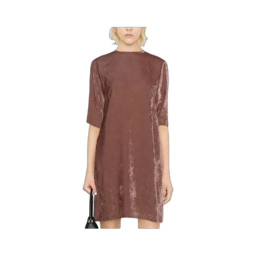 Short Sleeved Velvet Mini Dress