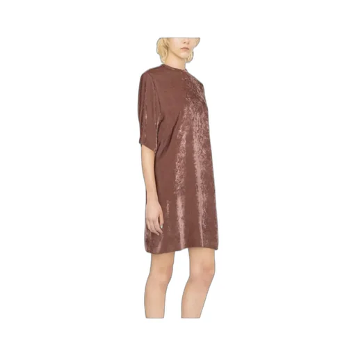 Short Sleeved Velvet Mini Dress