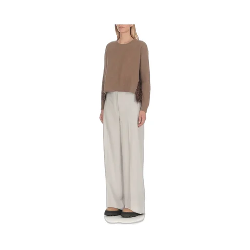 Wool Wide-Legged Casual Trousers