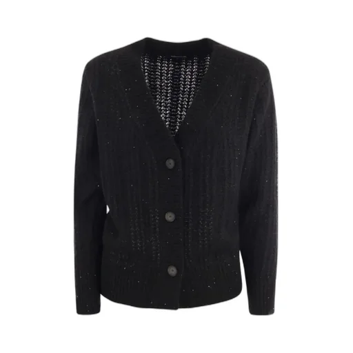 Sequin-Embellished V-Neck Cardigan
