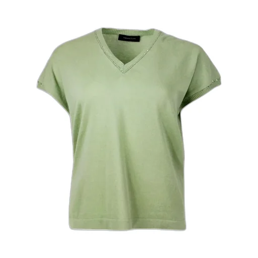 Sequin-Detailed V-Neck Knitted Top