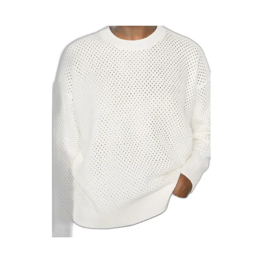Open-Knit Crewneck Jumper