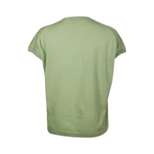 Sequin-Detailed V-Neck Knitted Top
