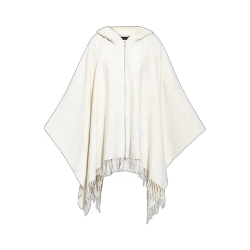 Sequin Embellished Fringed Hooded Cloak
