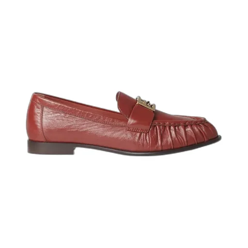 Baguette Ff Plaque Gathered Loafers