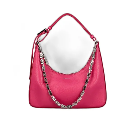 Small Moon Cut Out Bag In Leather With Chain