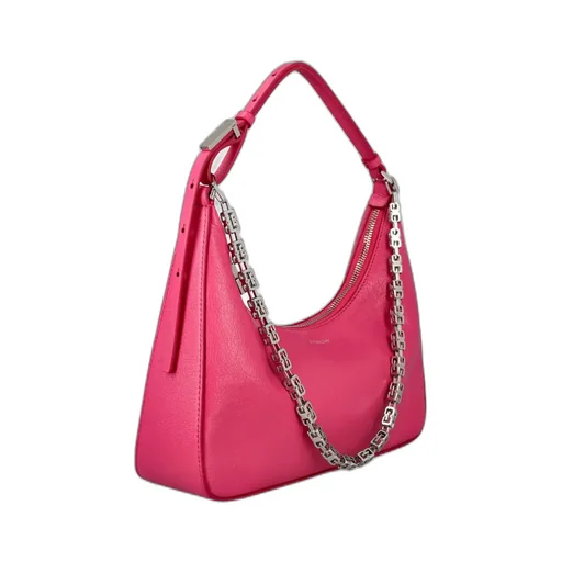 Small Moon Cut Out Bag In Leather With Chain