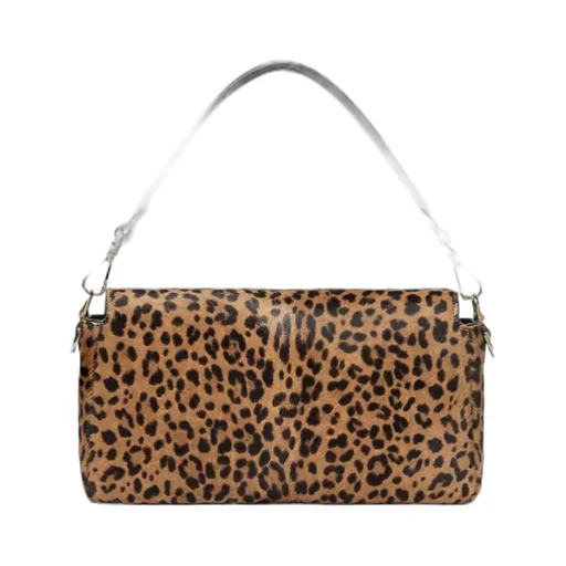 Baguette Leopard-Print Logo-Plaque Tote Bag