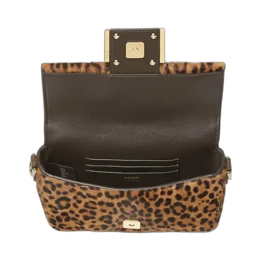 Mini Baguette Leopard-Print Chain Tote Bag