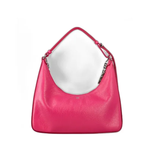 Small Moon Cut Out Bag In Leather With Chain
