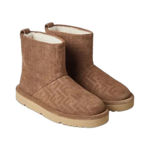 Ff Embossed Ankle Boots